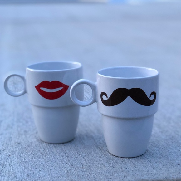 caribou Coffee Other - Mustache & Lips Coffee Mug Set Caribou Coffee